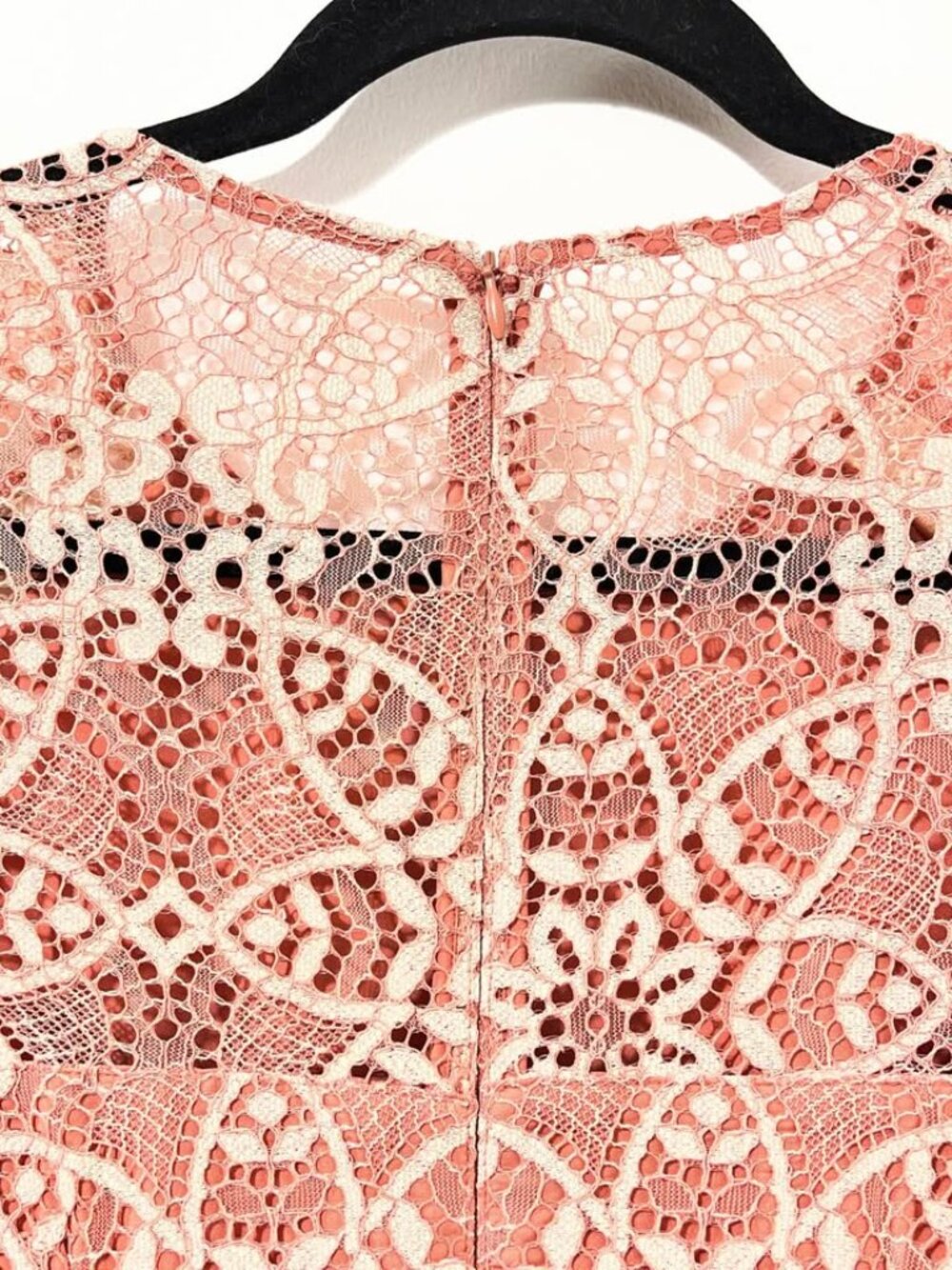Vince Camuto Lace Mini Peach Party Dress | Coquette Party Wedding Guest [size 6] - Picture 8 of 10